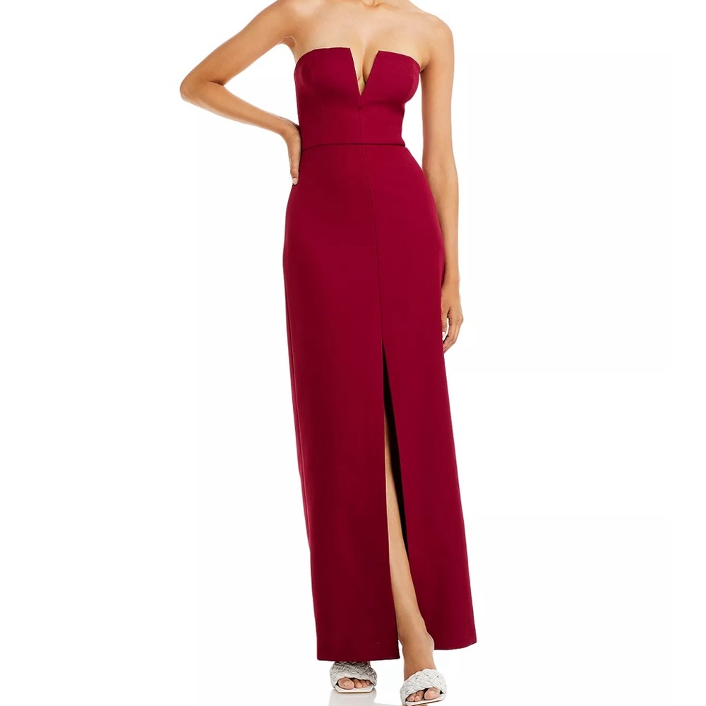 BCBG Maxazria Strapless Crepe Gown NWT